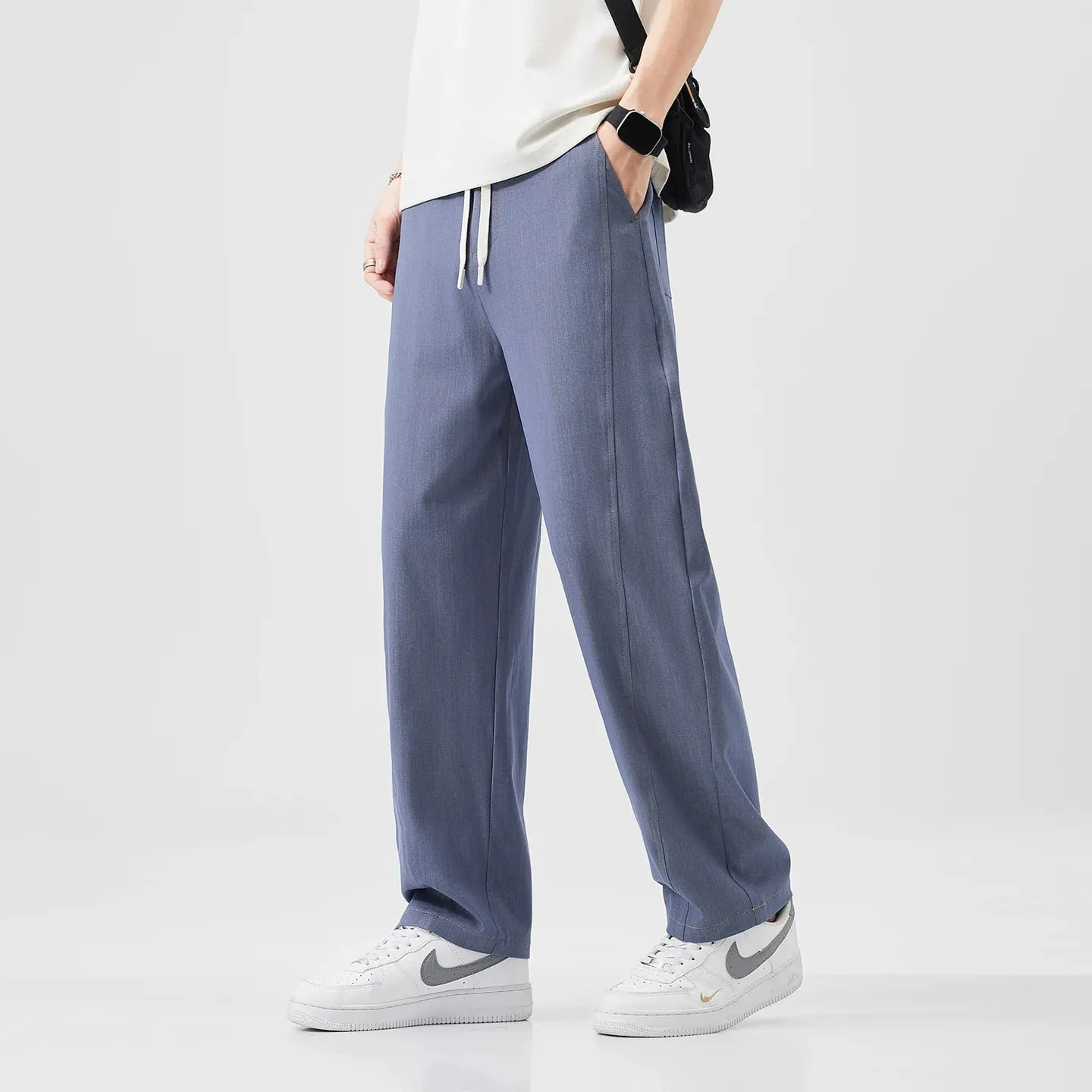 2026 High Quality Summer Thin Stripe Jeans Men Elastic Waist Breathe Straight Y2K Harajuku Korea Trousers Male Plus Size M-5XL — image 4