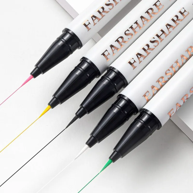 12 kolorów wodoodporny eyeliner w pisaku bardzo cienka końcówka eyeliner w płynie długotrwały eyeliner szybkoschnący kolorowy makijaż na cosplay — image 7