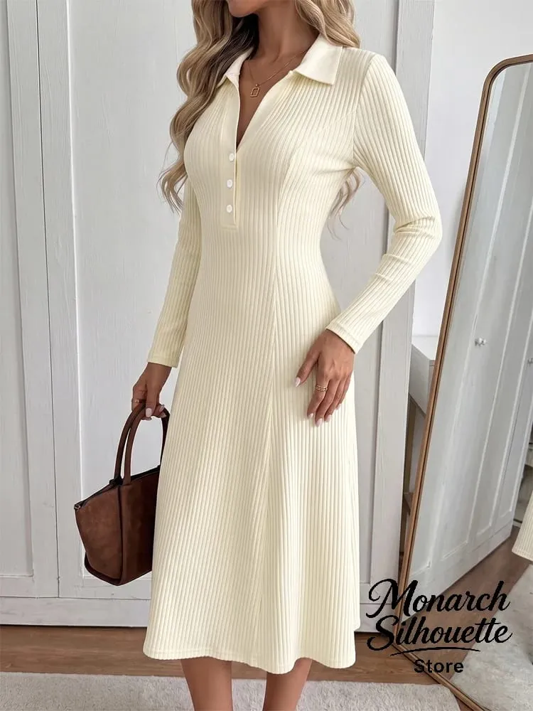 White Polka Dot Slim Fit Dress Women Solid Deep V-neck Puff Sleeves Pleated Front Button Short Dresses 2026 Lady Daily Wear New — image 7