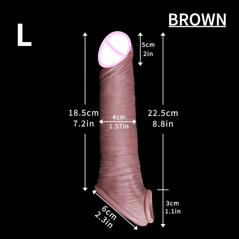 Sleeve for Erection Penis Training Sexy Adult Man Silicone Penis Sleeve Cock Ring Extender Male Sex Toy Dildo Cock — image 11