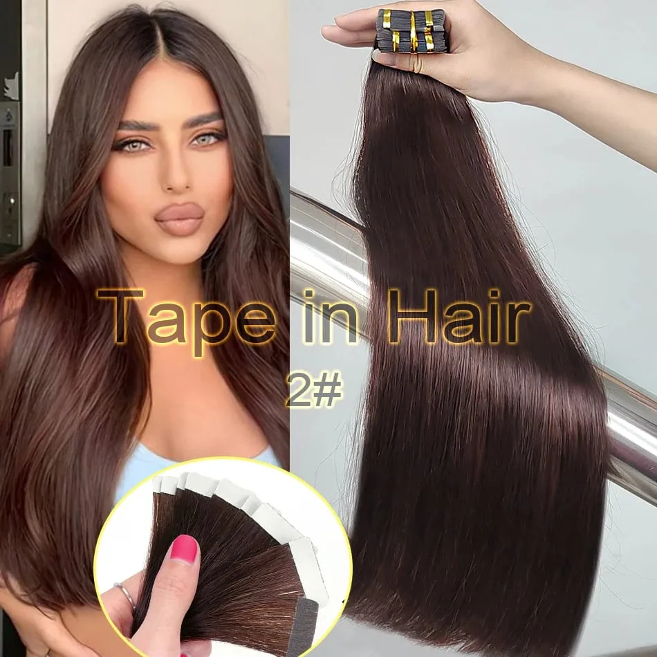Double Drawn European Wholesale Tape in Extensions Invisible Cuticle Aligned Remy Tape in Hair Extensions 100% Human Hair — image 9