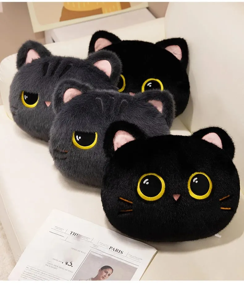 Original plush toy black cat official large doll throw pillow plush toy cute and adorable sofa cushion office throw pillow — image 10