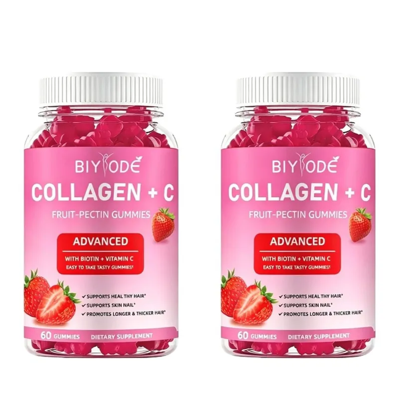 Collagen + C Fruit-Pectin Gummies with Vitamin C Natural Antioxidant Supports Healthy Hair and Skin & Nails 60 Gummies — image 8