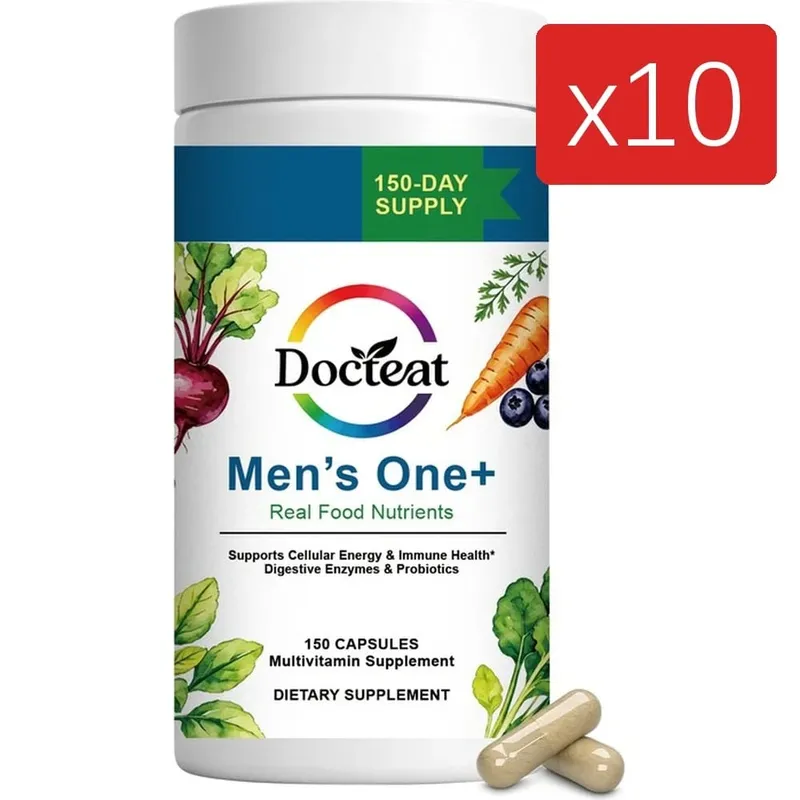 Docteat Men's One+ Real Food Nutrients Capsules with Vitamins & Minerals for Energy Immune & Digestive Support Men 150 Capsules — image 13