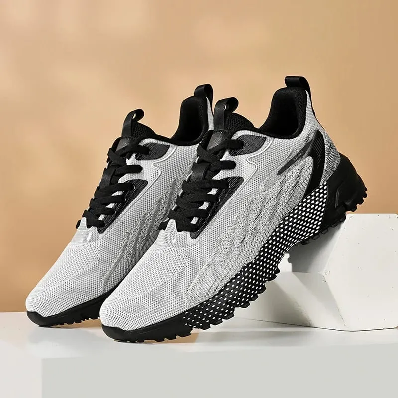 Big Size 50 51 52 Breathable Flying Woven Mens Running Shoes Lightweight Sports Shoes Anti-slip Casual Walking Sneakers Jogging — image 1