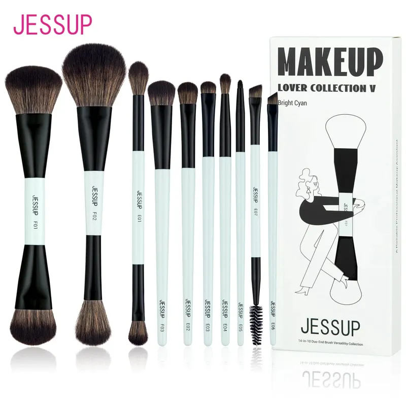Jessup Makeup Brushes Set 4/6/7/10/14/15pcs Foundation MakeUp Brush Face Eyeshadow Blending Highlighting Concealer Luxury Purple