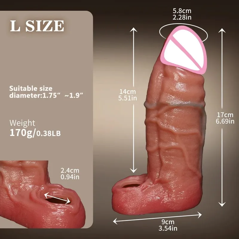 Men Sex Toys Reusable Realistic Stretchable Silicone Penis Ring Cock Ring Delay Ejaculation Semen Lock Ring Sex Toys for Men Penis Sleeve Soft Penis Dildo Locking Ring And Realistic Texture Sheath Cock Ring Penis Suitable For Men Couples Se — image 11