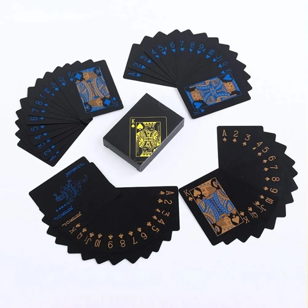 Playing Cards Game Poker Cards Board Child Kid Toy Waterproof Plastic PVC Black Blue Red Yellow Green Deck Card High-end Classy — image 5