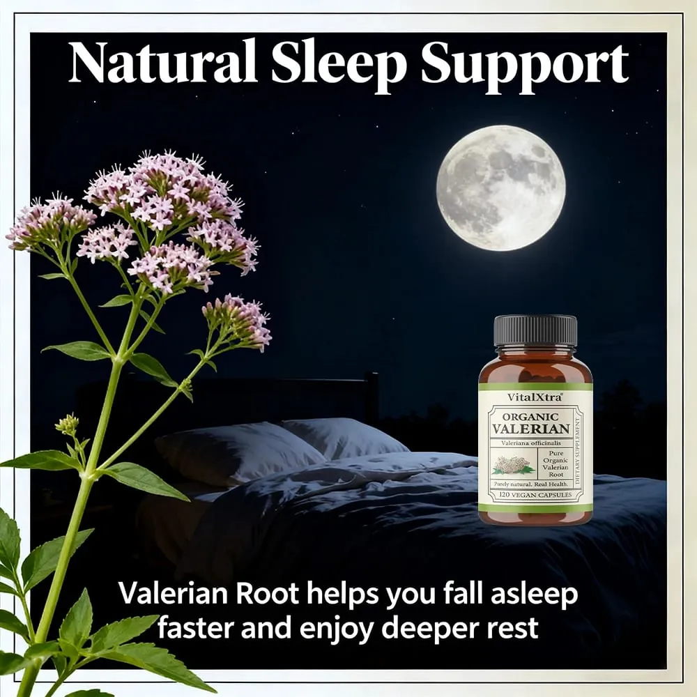 Premium Valerian Root Capsules 450mg Natural Sleep & Relaxation Support Relieves Stress Vegan Non-GMO for Men & Women