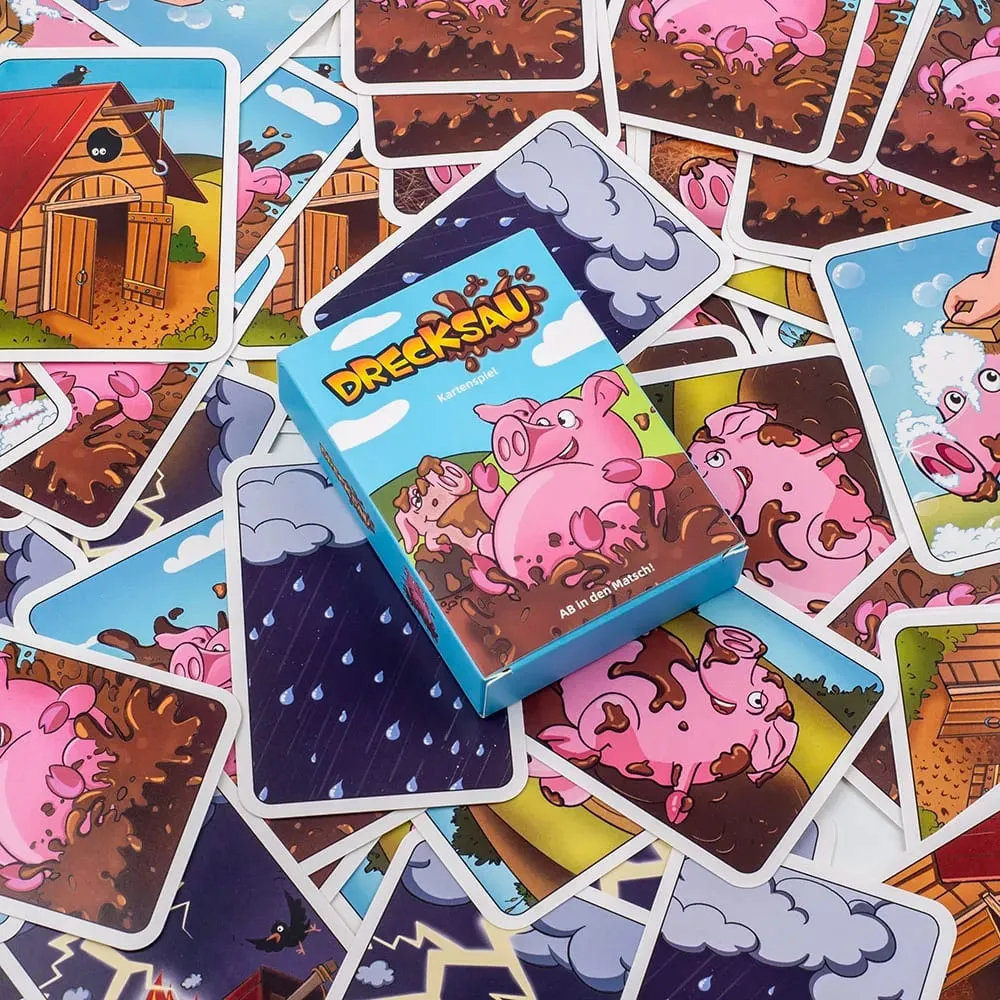Drecksau Party Card Game 1Set 10.7*7.6cm Intellectual Board Game Fun Family Interactive Toy Gift for Party Gathering