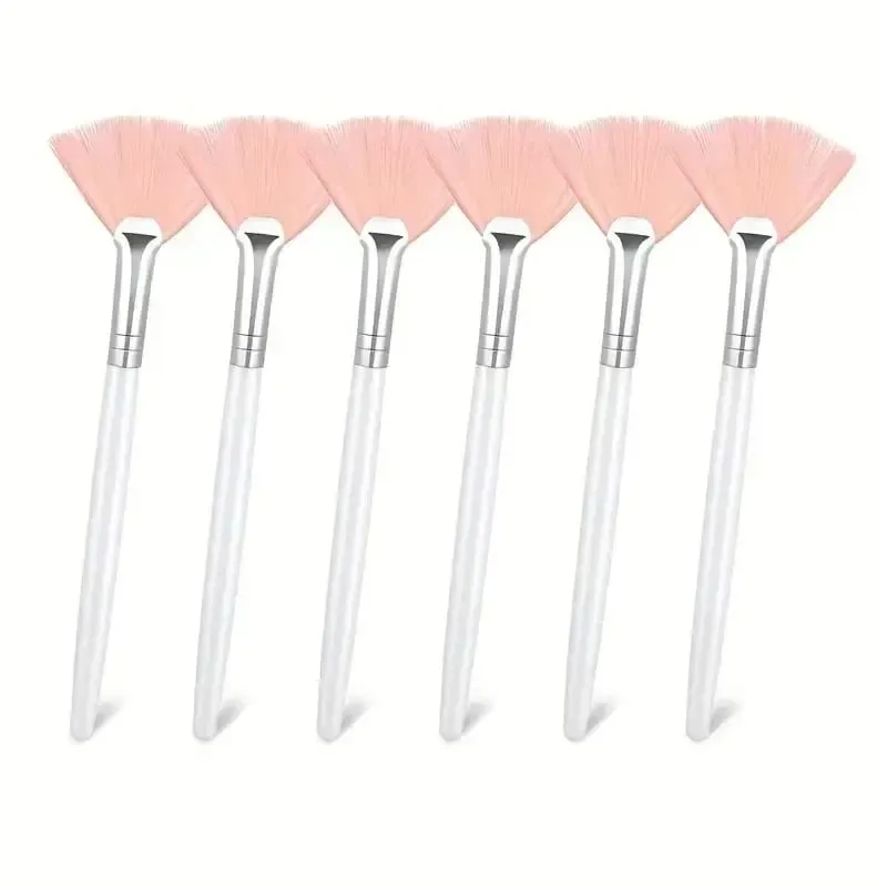 3/6/12pcs Practical Facial Brushes Fan Shape Brush Flat Head Face Mask Applicator Soft Portable Mask Brushes Cosmetic Tools — image 15