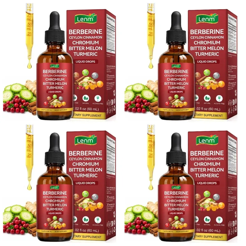 Lenm Berberine Liquid Drops with Ceylon Cinnamon Chromium Bitter Melon Turmeric for Metabolic Wellness Support 60ml 30 Servings — image 12