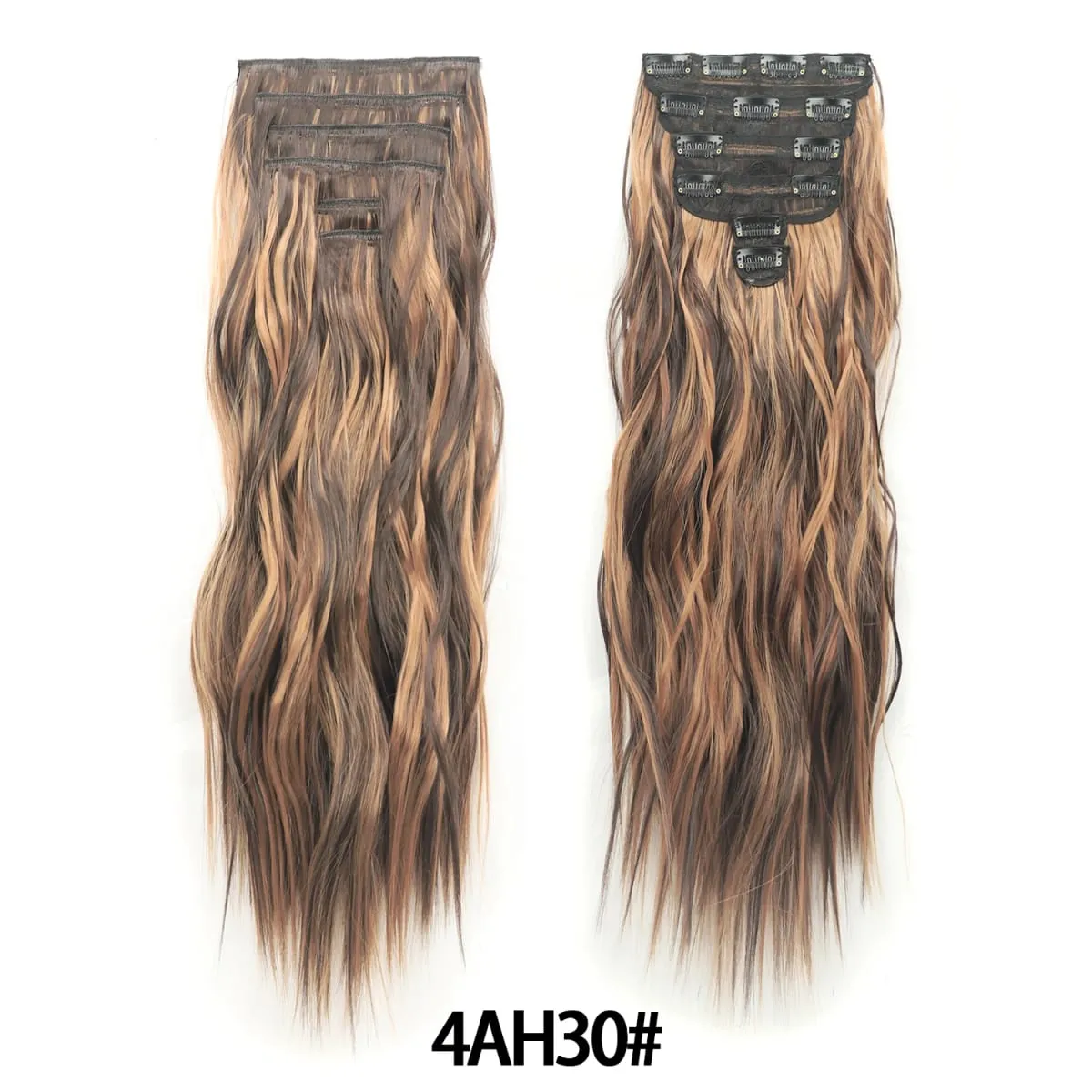 Clip in Hair Extensions 6PCS Thick Synthetic Hair Long Beach Waves hair Invisible Lace Weft Natural Soft Hairpieces for Women — image 10