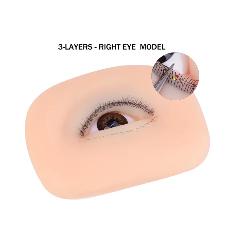 3 Layers Lashes Reusable Mannequin Eyes Eyelash Extension Eyes Model Doll Face Head Training Simulated Silicone Eye Makeup Tools — image 8