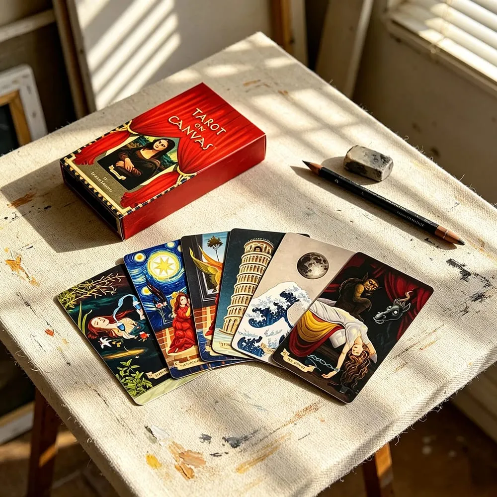 Tarot On Canvas Card Game 78 Classic Renaissance Masterpiece Oil Painting Tarot Deck Fate Divination Tarot Cards For Collectors — image 2