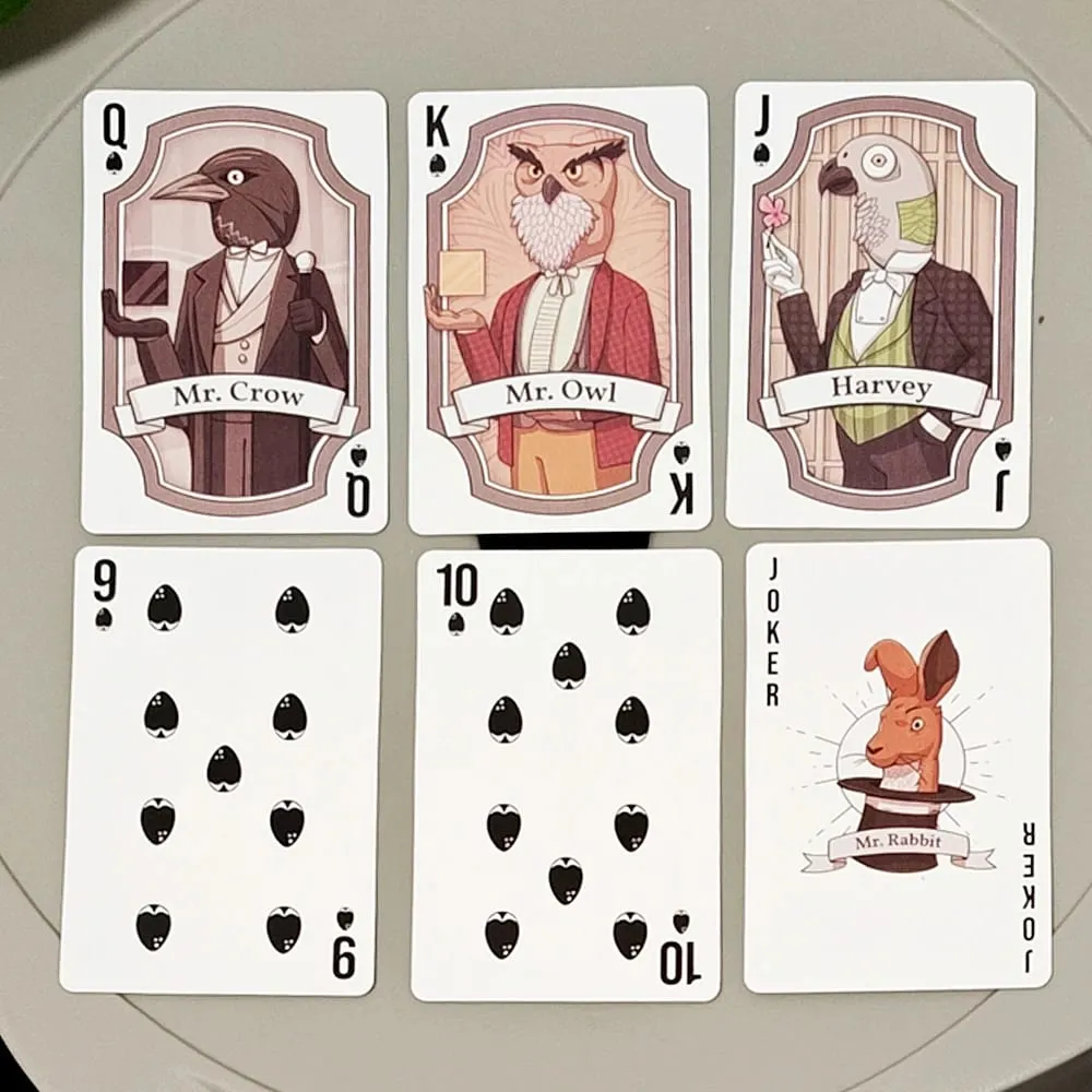 9*6cm on Embossed Cardstock Rusty Lake Playing Cards - 54 Pcs Poker Cards Featuring Mr. Crow Mr. Owl & Cube Escape Characters — image 3