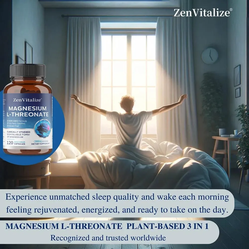 Magnesium L-Threonate - 2000 Mg Supports Memory Focus and Brain Function Supports Quality of Sleep 120 Capsules — image 7