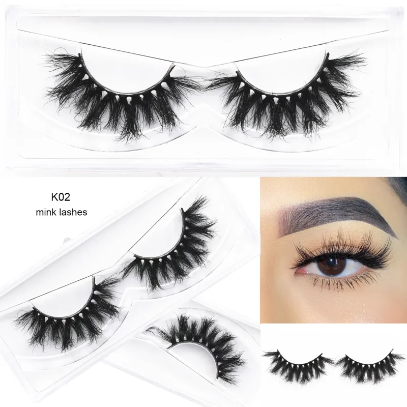 D20 Real Mink Lashes Eyelashes Extension Natural Long Winged Volume Eye Lashes Handmade Mink Fake Eyelash Makeup Lash — image 11