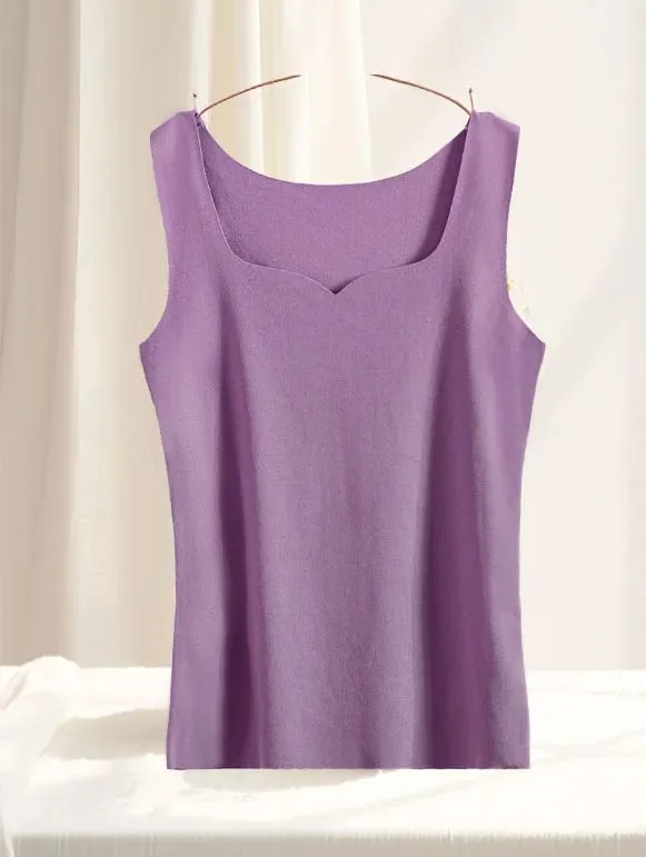 3pcs Women Thermal Tops Girls Traceless Solid Color Vest Base Layer Warm Tank Top Autumn Winter Female Sexy Slim Camisole — image 10