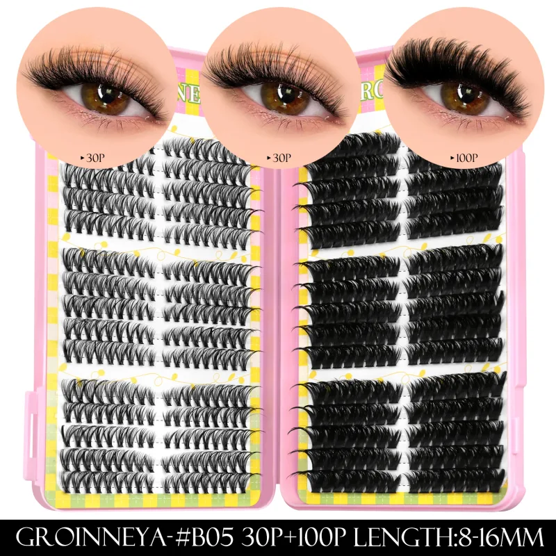 Lash Clusters 540pcs 60D+100D Eyelashes Extensions 2style Mixed Lash Book Fluffy Cat Eye Eyelashes False Lashes Makeup