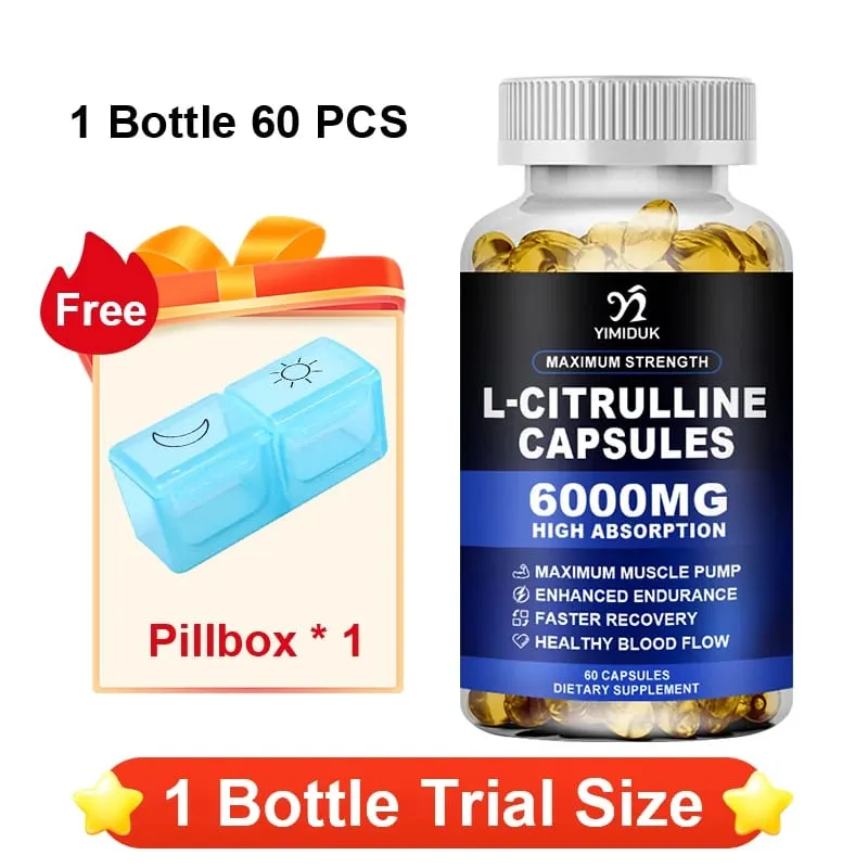 Pure L-Citrulline Capsules Support Circulation Energy Vitality Extend Workout Workout Endurance & Exercise Muscle Recovery — image 3