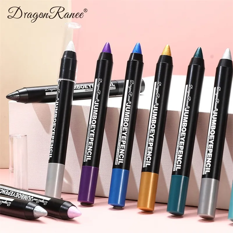 Smoky Green Eyeshadow Pencil Waterproof Pearlescent Metallic Glitter Eye Shadow Stick Highlighter Pen Eye Makeup Tools 12 Colors