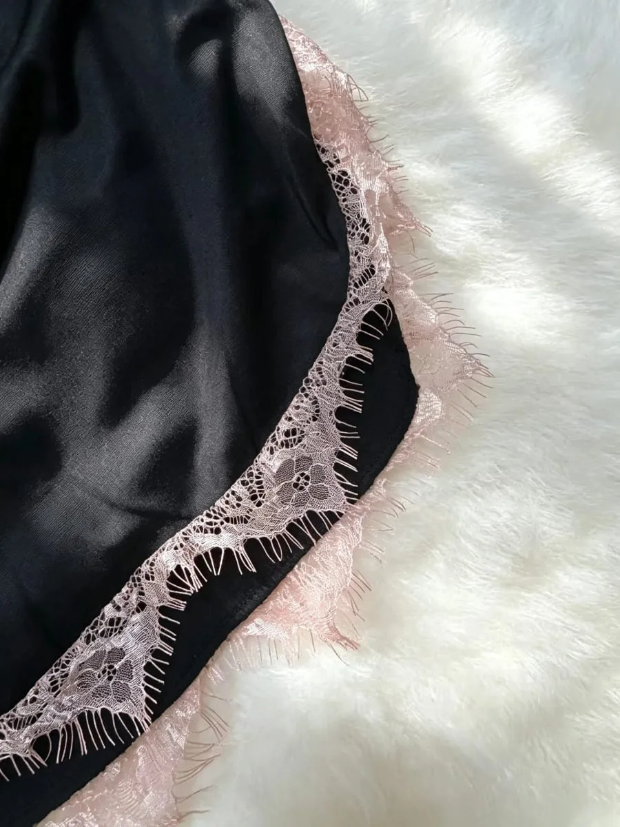 Gentle Romance Ancient Charming Bare Chest Bare Back Nightdress Sexy Off-the-shoulder Hanging Neck Lace Trimmed Dress Casaul — image 3