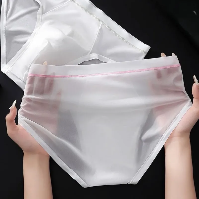 Men's Seamless Ice Silk Briefs Underwear Bulge Pouch Solid Breathable Panties Calzoncillos Hombre Slips Male Panties — image 3