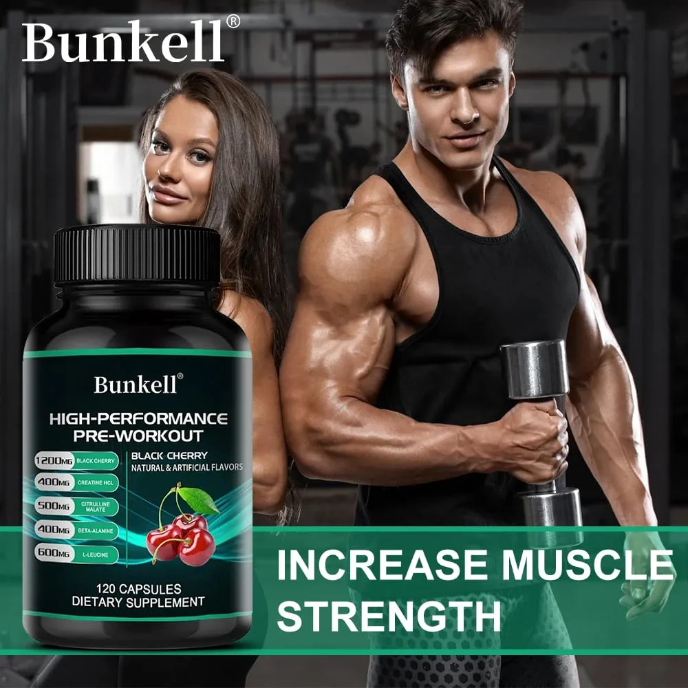 Bunkell Integratore Pre-Allenamento - Aminoacidi Creatina HCI Citrullina Malato Beta-Alanina Per Migliorare le Prestazioni Atletiche