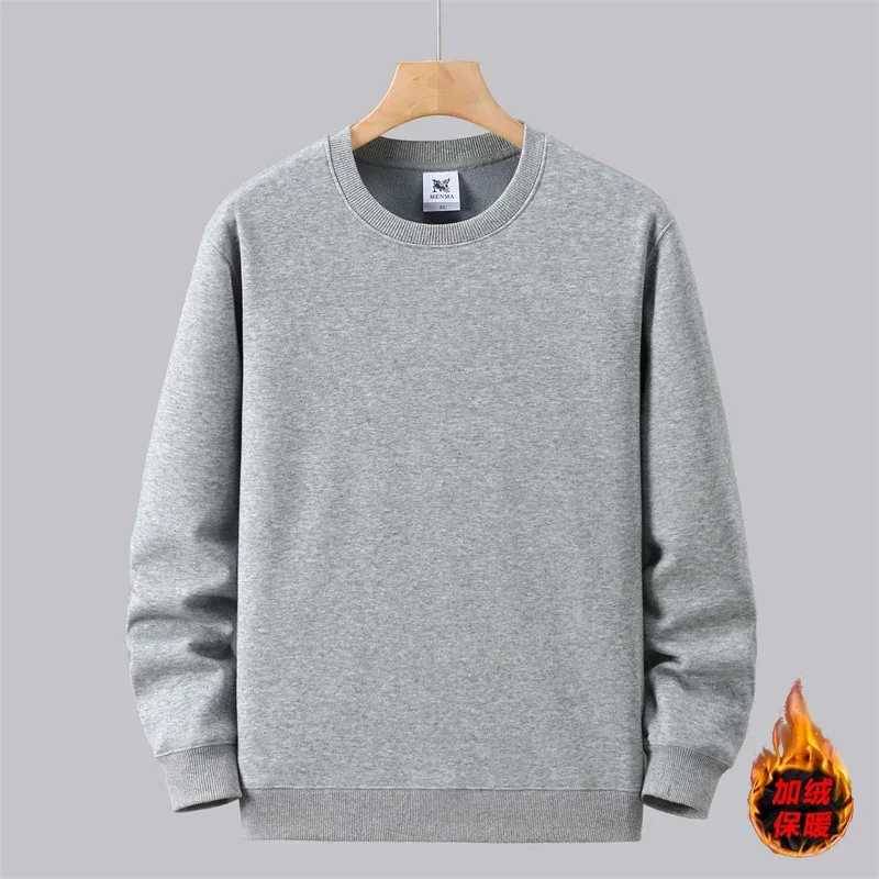 Large Size Men's Sweatshirt Crewneck Pullover Male Extra Big Plus 7XL 10XL 12XL Autumn Winter Fleece Lined Casual Clothing Loose — image 9