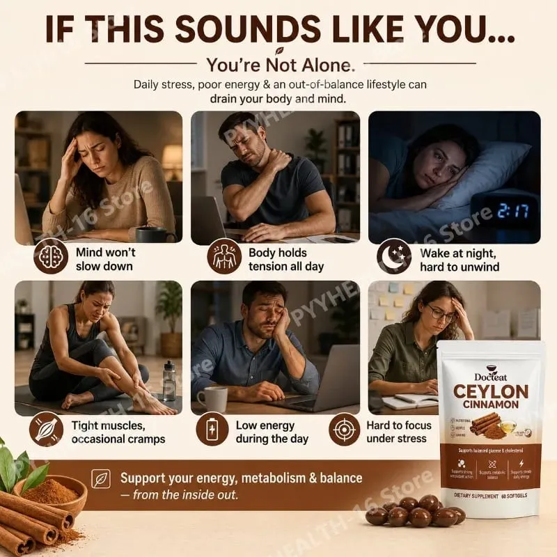 Ceylon Cinnamon Softgels with Vitamin B6 MCT Oil Supports Balanced Glucose and Cholesterol Metabolic Balance Energy 60 Softgels — image 6