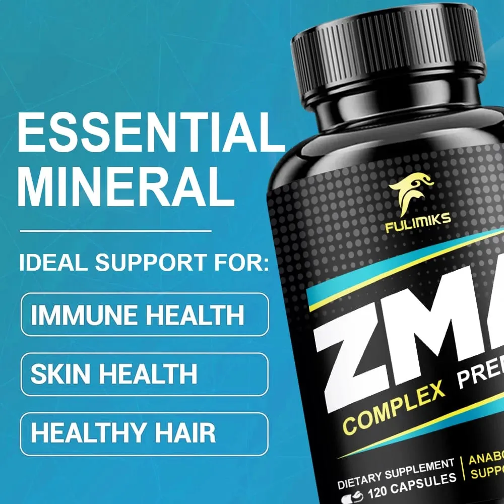 Buy 2 Get 2 Free! Easter Gift ZMA Supplements Capsules with Zin Vitamin B-6 Support Energy Brain Overall Health