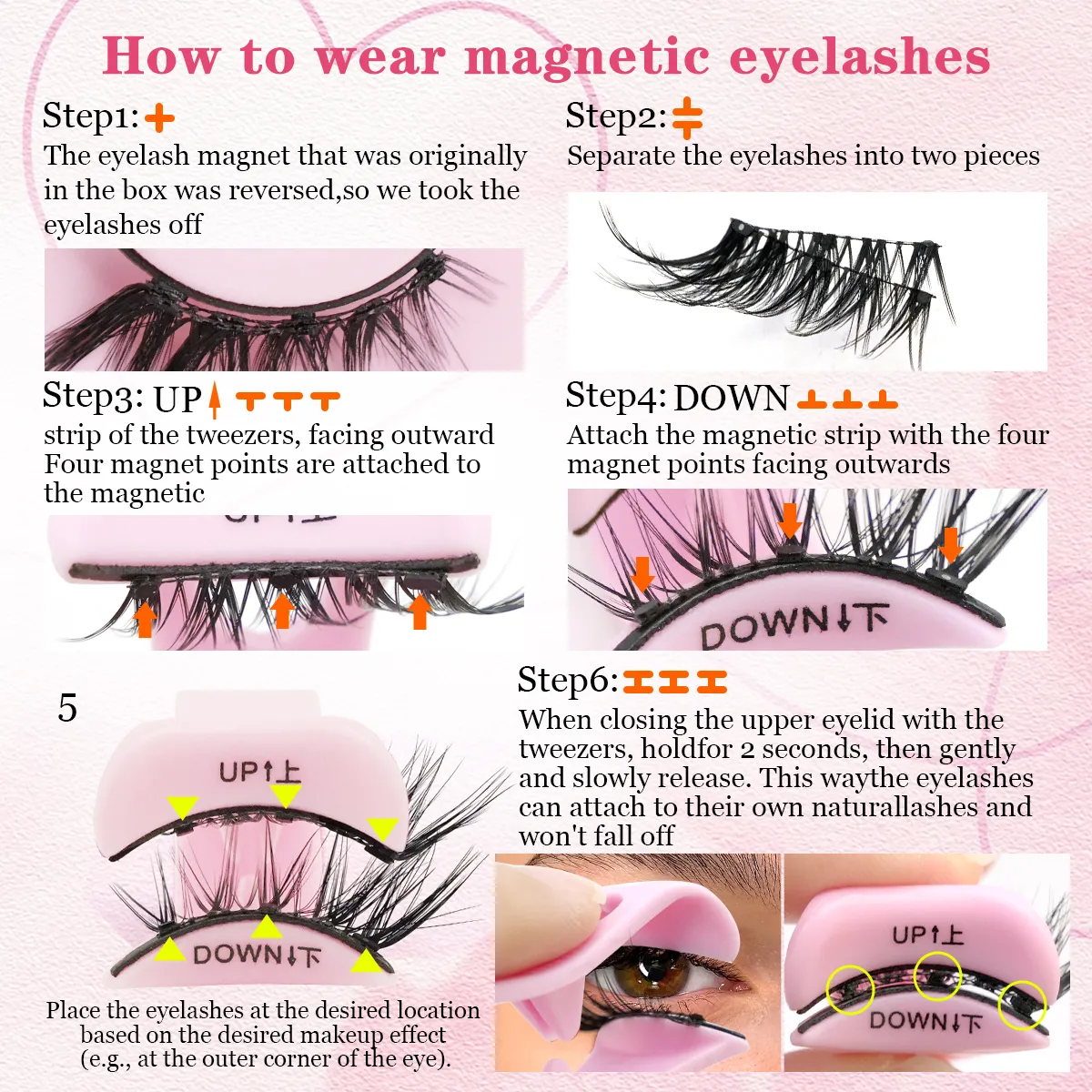 1 Pair Magnetic Eyelashes Fluffy Soft False Lashes With Tweezers Makeup Tool Magnetic Lashes Natural Faux 3D Mink Eyelashes — image 7