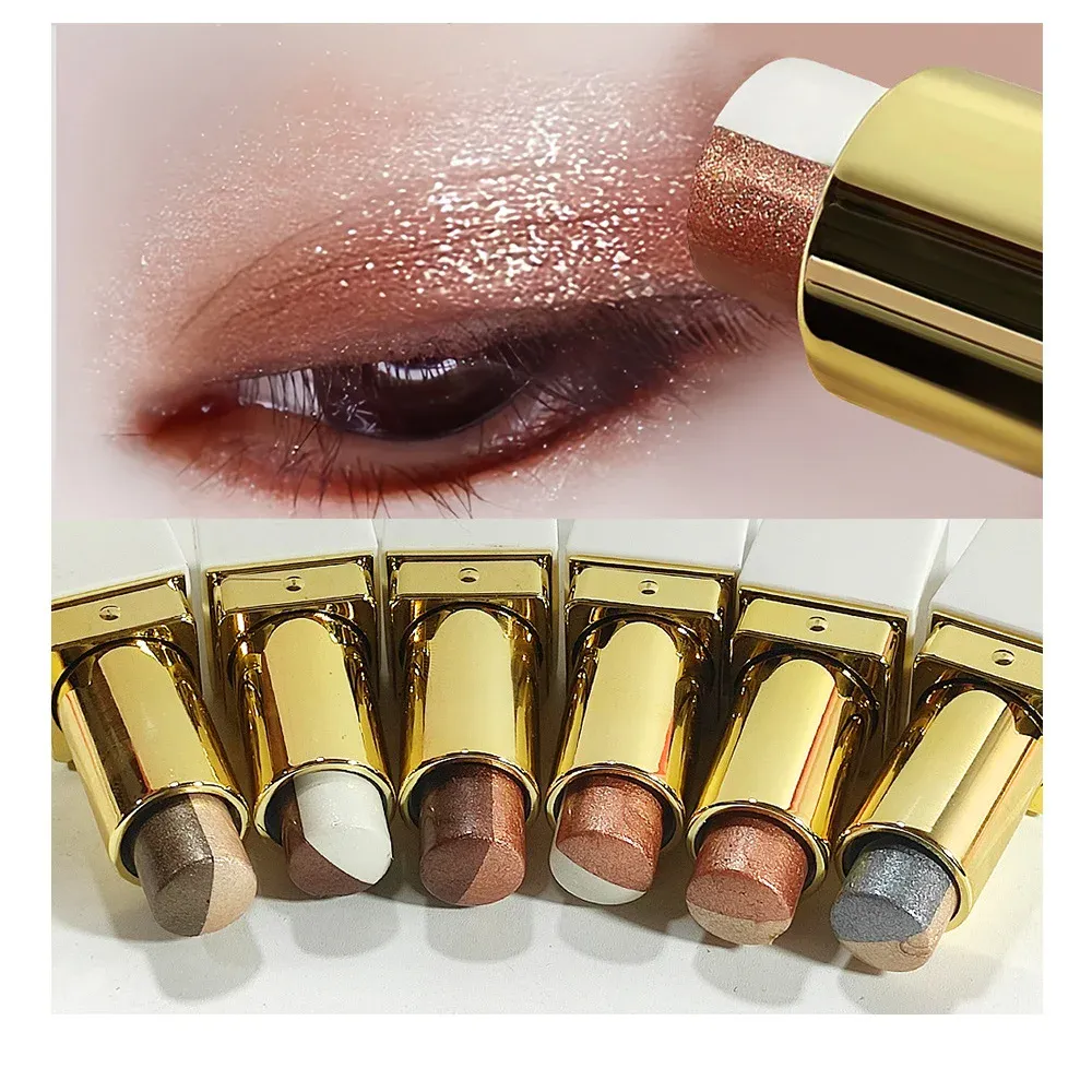 Long Lasting Two Tone Eyeshadow Stick Waterproof Smudgeproof Shimmer Highlighter Blendable Eye Contour Makeup Cosmetic — image 1