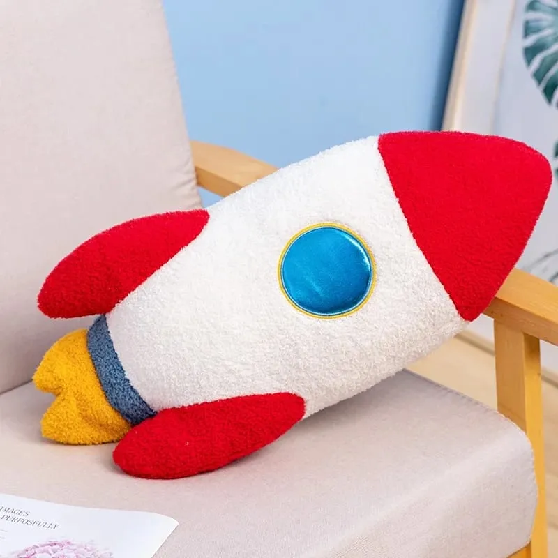 Hot Plush Rocket Astronaut Toy Stuffed Spaceship Throw Pillow Home Decor Birthday Gift Space Discovery Educational For Kids — image 7