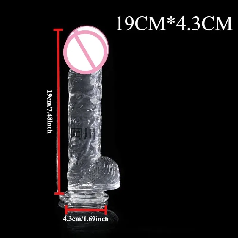 Transparent Soft Jelly Dildo Realistic Fake Dick Penis Sucker Butt Plug Sex Toys for Woman Men Vagina Anal Sex Toys — image 11