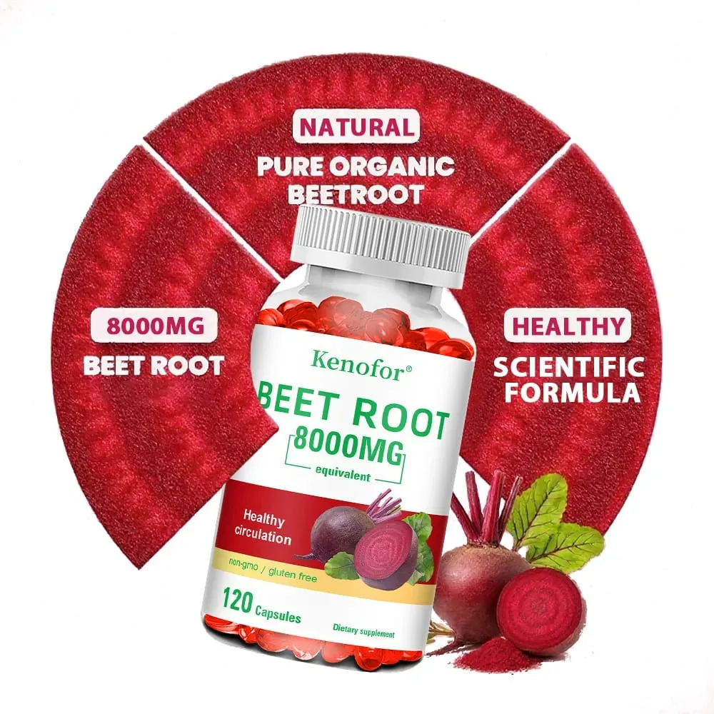 Beetroot Powder Extract Capsules - With Black Pepper for Nitric Oxide Heart & Blood Pressure Health Energy & Endurance Support — image 5