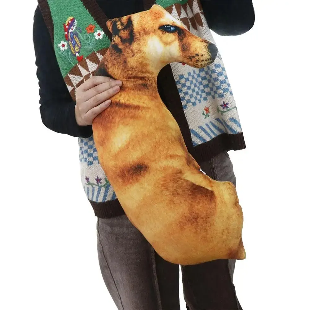 Cute 3D Lifelike Animal Throw Pillow Plush Creative Dog Pillow Soft Cushion Office — image 2