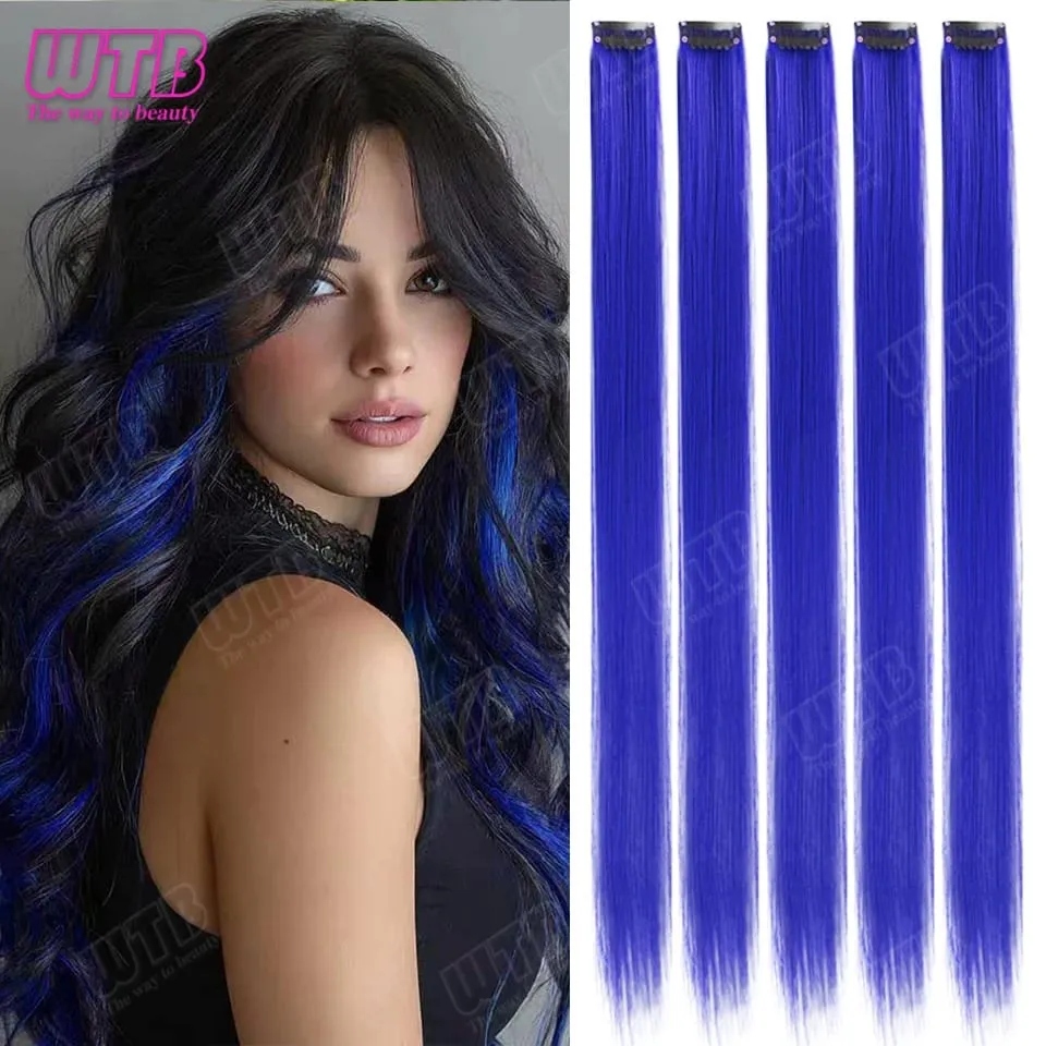10 PCS Colored Synthetic Hair Extension Wigs for Women BB Clip Style Straight Hair Extension Wigs Suitable for Holiday Events — image 13