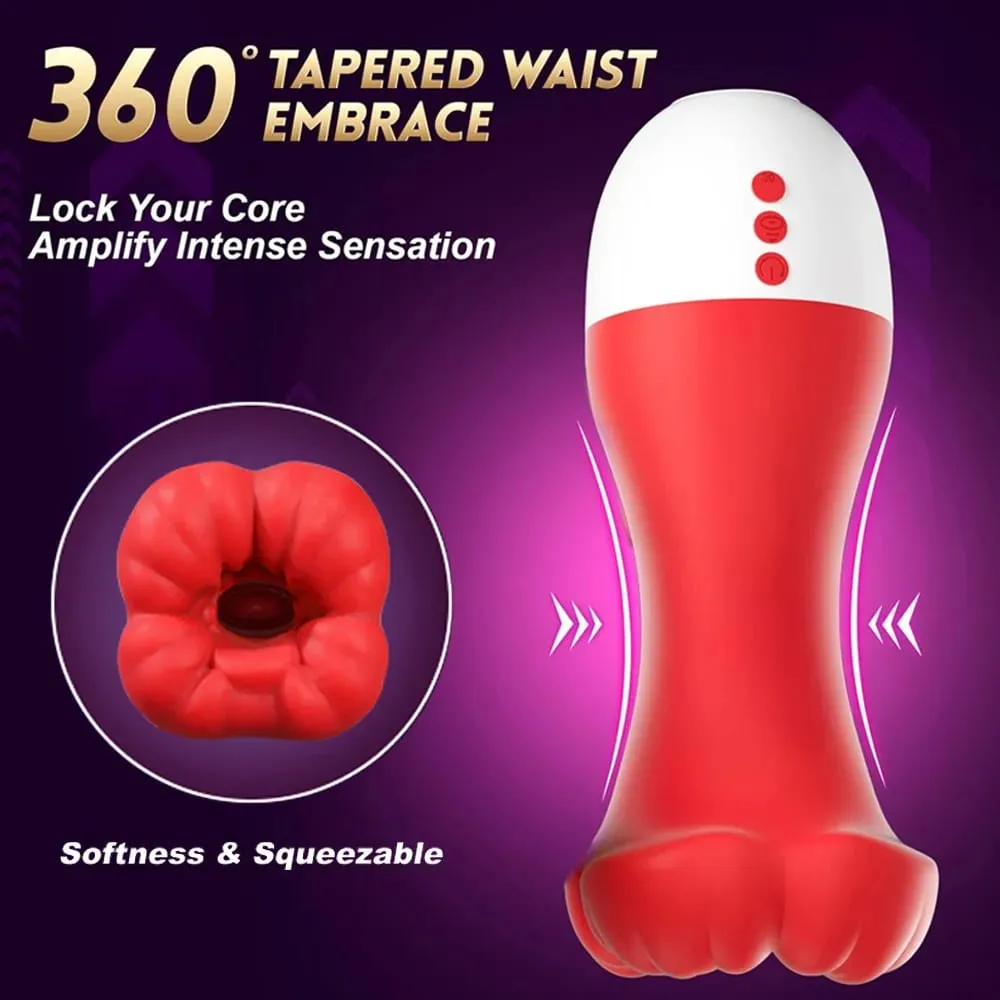 Pocket Pussy Squeezable Sleeve Penis Pump Male Maturbator 3 Natural Blowjob Sucking &10 Licking Vibrating Stroker Adult Sex Toys