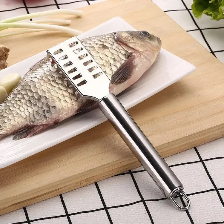 Fish Scale Remover Stainless Steel Anti-Splash Scraper with Ergonomic Non-Slip Grip Rust-Proof Kitchen Gadget for Fish Cleaning — image 3