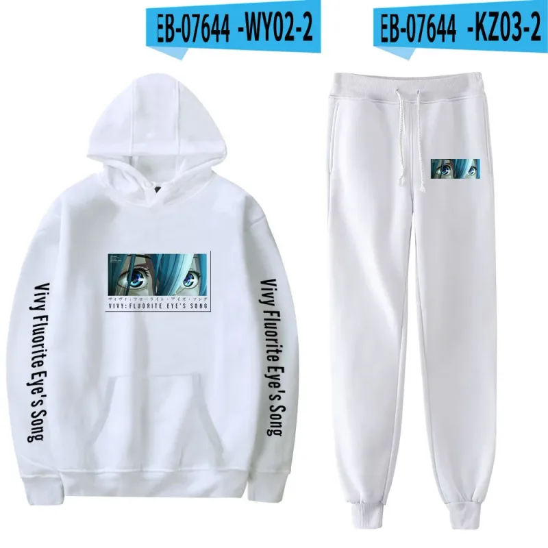 Harajuku Comfortable Vivy Fluorite Eye's Song Print Sweatshirt Sweatpants Hoodies+ Trousers Suit Boys/Girls 2 Piece Set Clothes — image 54