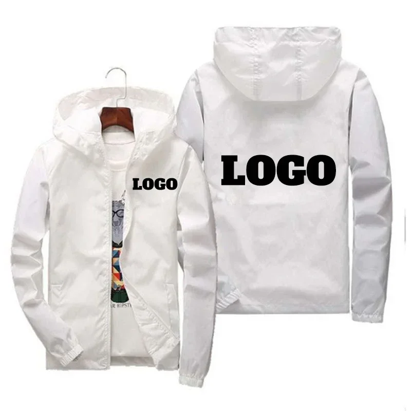 Customized Name: Autumn Jacket, Men's Waterproof Windbreaker, Casual Clothing, Plus Size 7Xl, Black Outdoor Sportswear