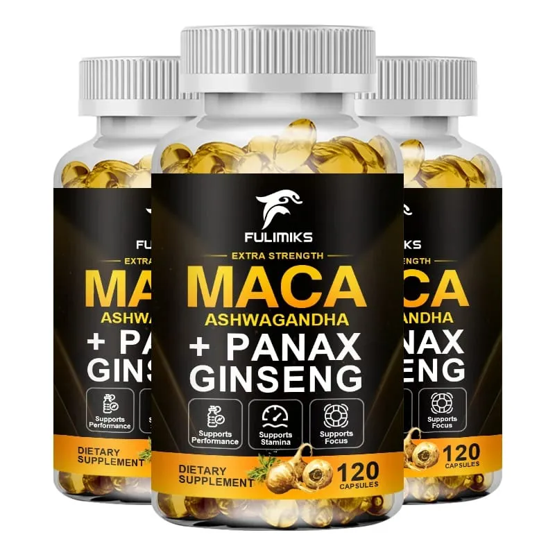 Triple Maca Blend with Ginseng & Ashwagandha Supplement Supports Reproductive Health Hormonal Balance Muscle & Stress Relief — image 10
