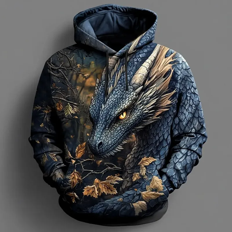 Men's Dragon 3D Hoodies Sweatshirts Fashion Cool Daily Long Sleeve Crew Neck Party Holiday Streetwear Fall Winter Tracksuit Coat — image 4