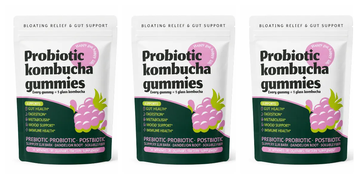 Probiotic Kombucha Gummies Every Gummy 1 Glass Kombucha Prebiotic Postbiotic Digestive Gut Health Vegan Berry Bliss 30 Gummies — image 8