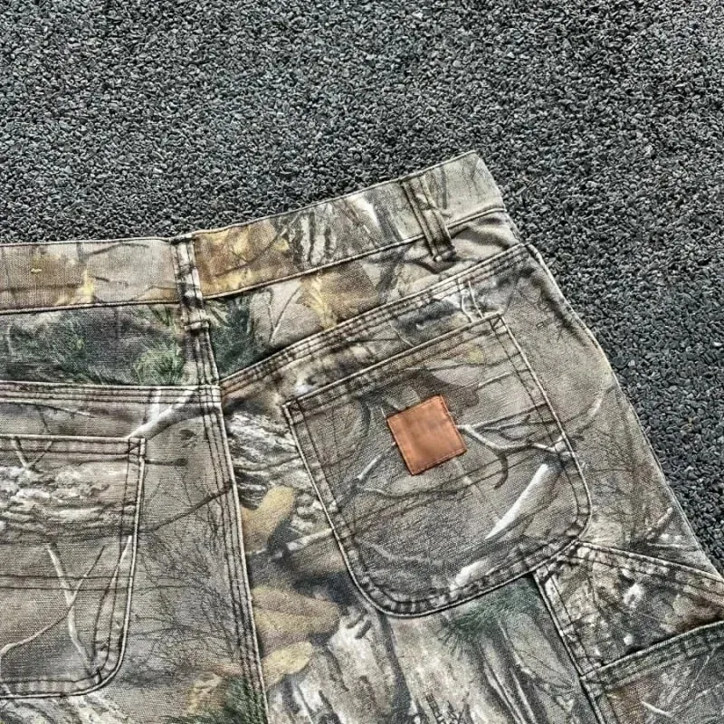 Men's Tree Branch Camouflage Jeans American Style Y2K Wide Leg Retro Loose Fashion Trend Street Straight Jeans Camo Pants Y2K — image 5