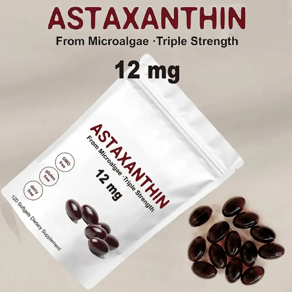 Astaxanthin 12mg Premium Astaxanthin Antioxidant Supplements | Supports Eye Joint Internal Circulation Skin Health | Tanning — image 1