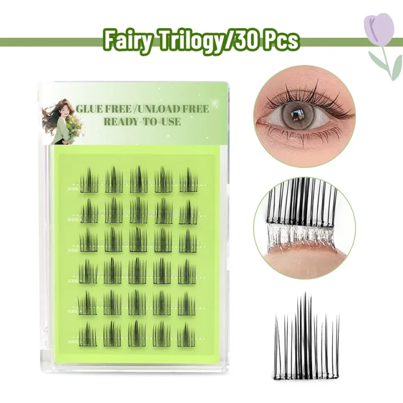 Colorful Fox DIY Segmented False Eyelashes Cluster Reusable Enlarge Eye Daily Use Multi Style Fusion Colorful DIY Cluster Lashes