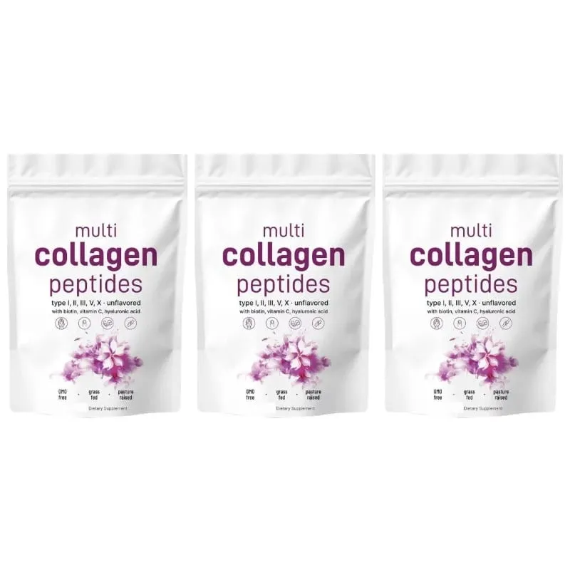 Multi Collagen Peptides Powder Type I II III V พร้อมไบโอตินวิตามินซีและกรดไฮยาลูโรนิกรองรับผิวผมเล็บสำหรับผู้ชายผู้หญิง — image 9